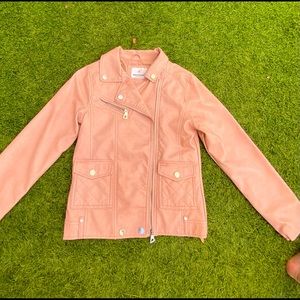 Pink Vegan Leather Jacket